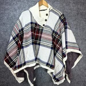 Lauren Ralph Lauren Poncho Sweater Womens S/M Cape Preppy Equestrian Black Label